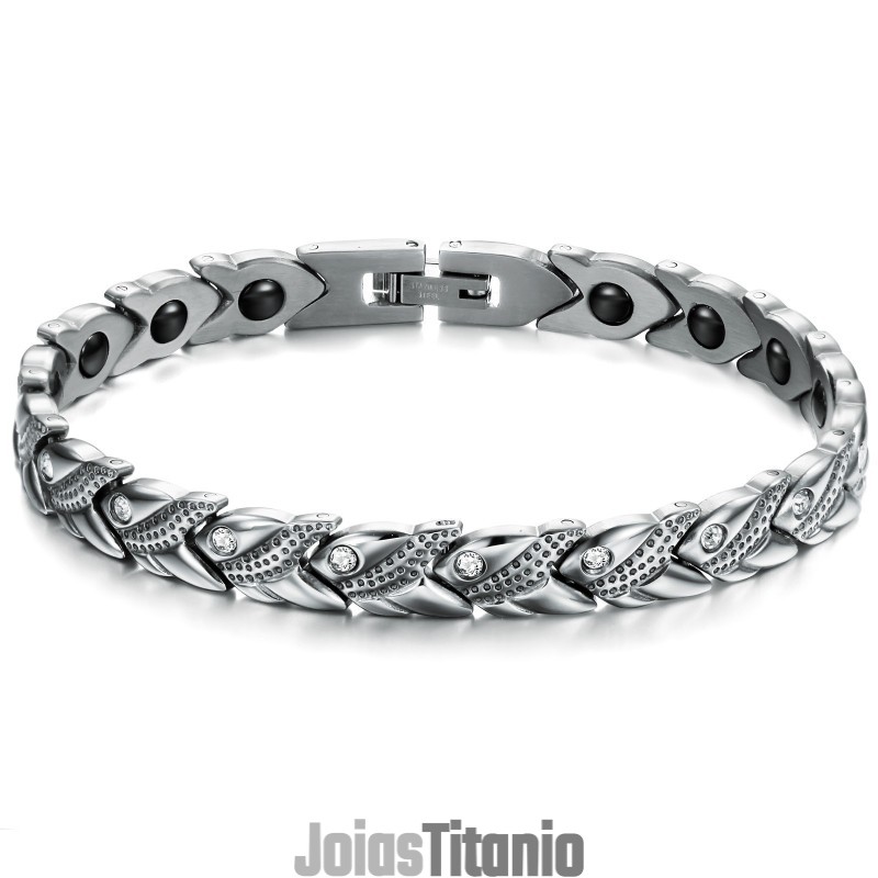 Pulseira De Titânio Com Magnetita De Renome Mundial Para A Saúde