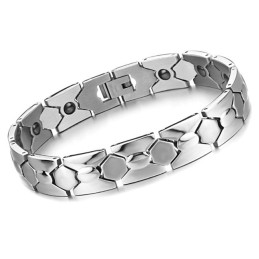 Pulseira Masculina De Titânio Antifadiga Com Desempenho Confiável E Magnetita