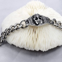 Pulseira De Titânio Com Caveira De Qualidade Superior