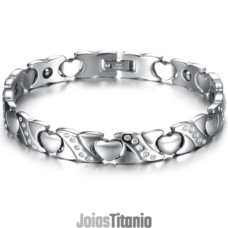 Pulseira De Titânio Com Diamantes E Qualidade E Quantidade Garantidas Pulseira De Titânio Com Diamantes E Qualidade E Quantidade Garantidas