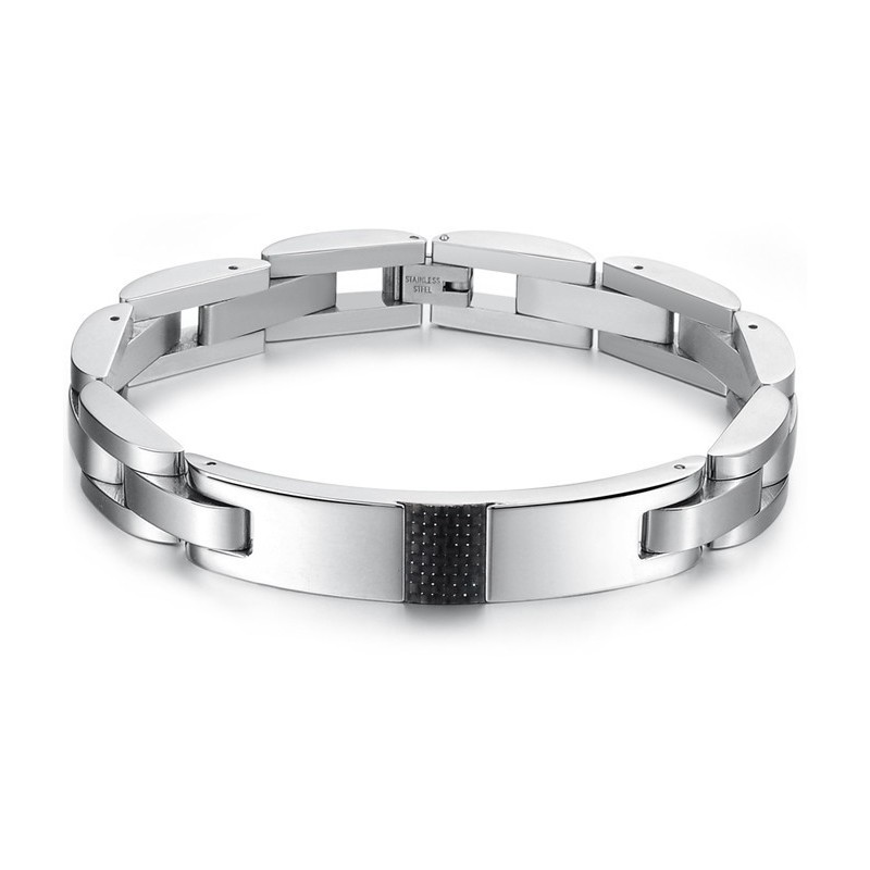 Pulseira Masculina De Fibra De Carbono Preta E Titânio, A Rainha Da Qualidade