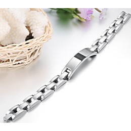 Pulseira Masculina De Fibra De Carbono Preta E Titânio, A Rainha Da Qualidade