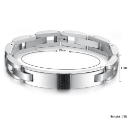 Pulseira Masculina De Fibra De Carbono Preta E Titânio, A Rainha Da Qualidade