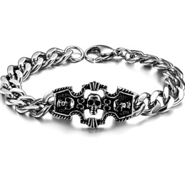Pulseira De Titânio Com Caveira Masculina De Excelente Qualidade
