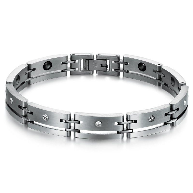Pulseira Masculina De Titânio De Alta Qualidade Com Magnetita