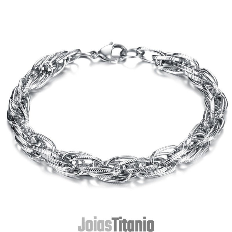 Pulseira Masculina Completa Em Titânio Pulseira Masculina Completa Em Titânio