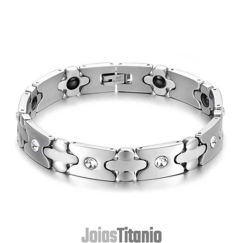 Pulseira De Titânio De Saúde De Qualidade Superior Com Diamante Pulseira De Titânio De Saúde De Qualidade Superior Com Diamante