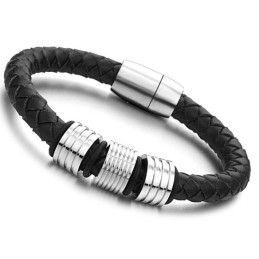 Pulseira De Couro De Titânio Preto De Alta Qualidade