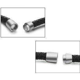 Pulseira De Couro De Titânio Preto De Alta Qualidade