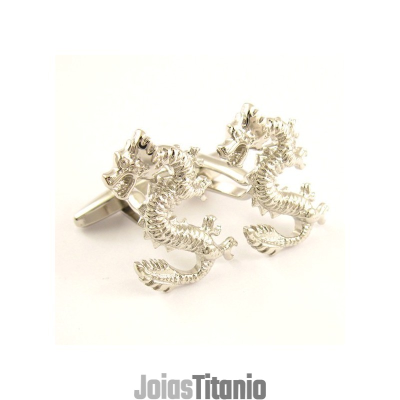 Abotoaduras De Dragão De Titânio Da Moda