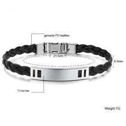 Pulseira Feminina De Couro De Titânio Fácil De Usar