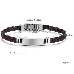 Pulseira Feminina De Couro De Titânio Fácil De Usar