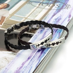Pulseira De Couro De Titânio Com Formato De Coração Para Mulheres De Qualidade Estável