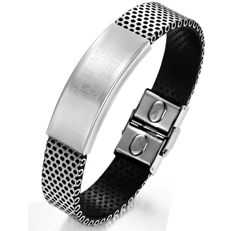 Pulseira De Couro De Titânio Preto Fácil De Usar Pulseira De Couro De Titânio Preto Fácil De Usar