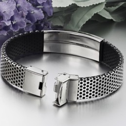 Pulseira De Couro De Titânio Preto Fácil De Usar