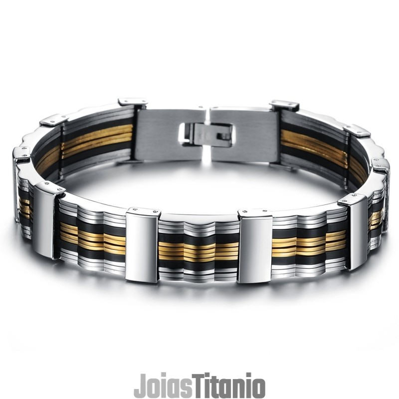 Pulseira Masculina De Silicone De Titânio De Qualidade Confiável Pulseira Masculina De Silicone De Titânio De Qualidade Confiável