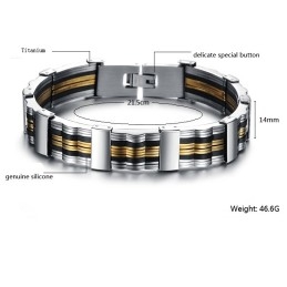 Pulseira Masculina De Silicone De Titânio De Qualidade Confiável