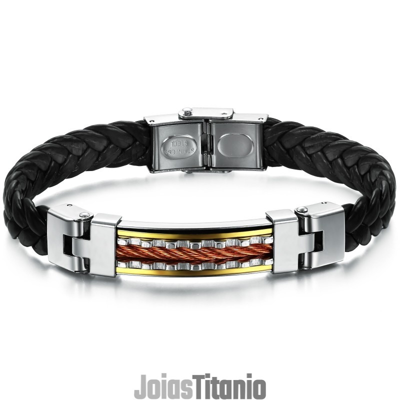 Pulseira De Couro De Titânio De Excelente Qualidade Pulseira De Couro De Titânio De Excelente Qualidade