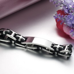 Pulseira Masculina De Silicone De Titânio Durável Em Uso