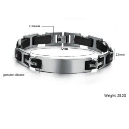Pulseira Masculina De Silicone De Titânio Durável Em Uso
