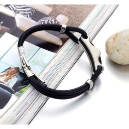 Pulseira De Couro De Titânio Preto The King Of Quantity