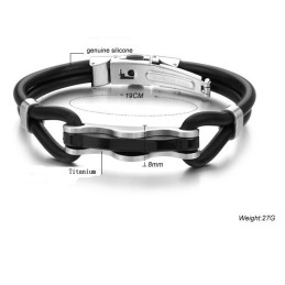 Pulseira De Couro De Titânio Preto The King Of Quantity