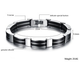 Pulseira De Silicone De Titânio Concisa Masculina De Reputação Confiável