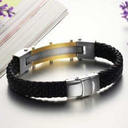 Pulseira Masculina De Couro De Titânio Com Desempenho Confiável