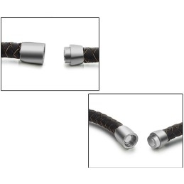Pulseira De Couro De Titânio Marrom De Alta Qualidade