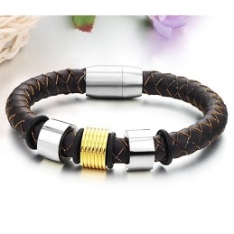 Pulseira De Couro De Titânio Marrom De Grandes Variedades