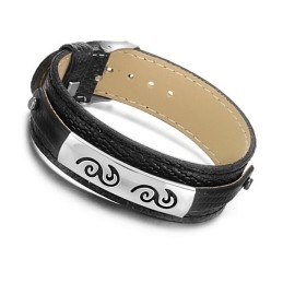 Pulseira De Couro De Titânio Preto De Grandes Variedades