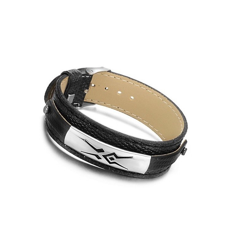 Pulseira De Couro De Titânio Preto De Qualidade Estável