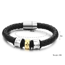 Pulseira De Couro De Titânio Com Formato Redondo E Reputação Confiável