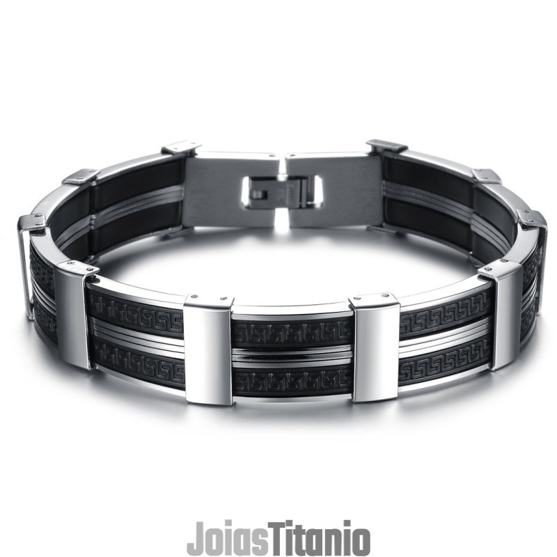 Pulseira Masculina De Silicone De Titânio De Renome Mundial