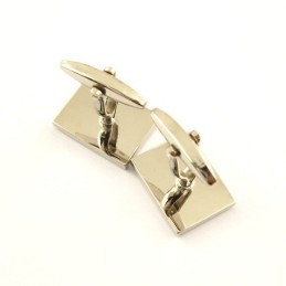 Abotoaduras Banhadas A Titânio E Ip Preto Com Cruz De Diamantes