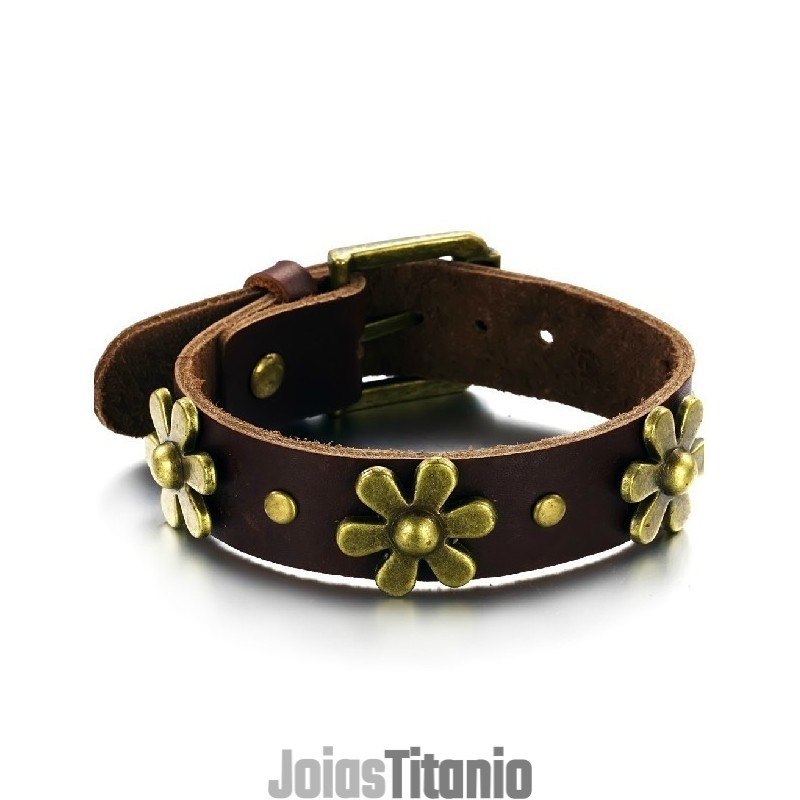 Pulseira De Couro De Titânio Retrô De Alta Qualidade Pulseira De Couro De Titânio Retrô De Alta Qualidade