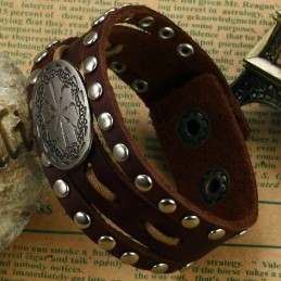 Pulseira Masculina Retrô De Couro De Titânio Com Qualidade E Quantidade Garantidas