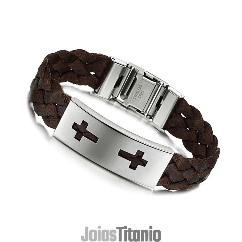 Pulseira De Titânio De Qualidade Estável E Cruzada Pulseira De Titânio De Qualidade Estável E Cruzada