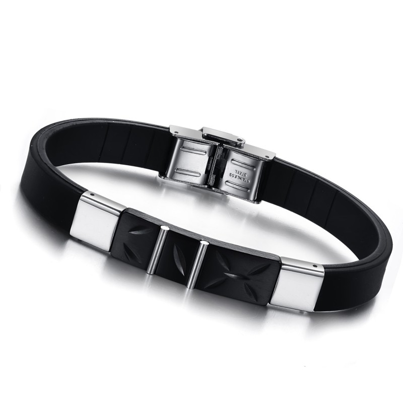 Pulseira De Silicone De Titânio Preto Rainha Da Qualidade Pulseira De Silicone De Titânio Preto Rainha Da Qualidade
