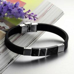 Pulseira De Silicone De Titânio Preto Rainha Da Qualidade