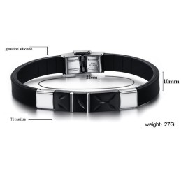 Pulseira De Silicone De Titânio Preto Rainha Da Qualidade
