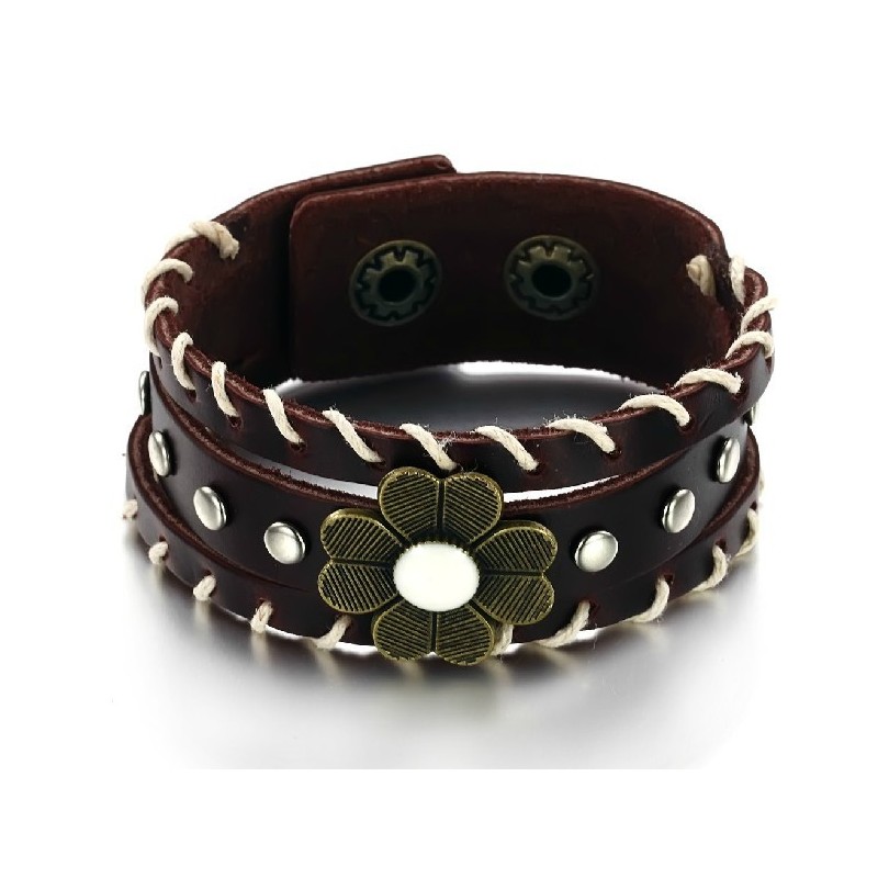 Pulseira De Couro De Titânio Unissex The King Of Quantity