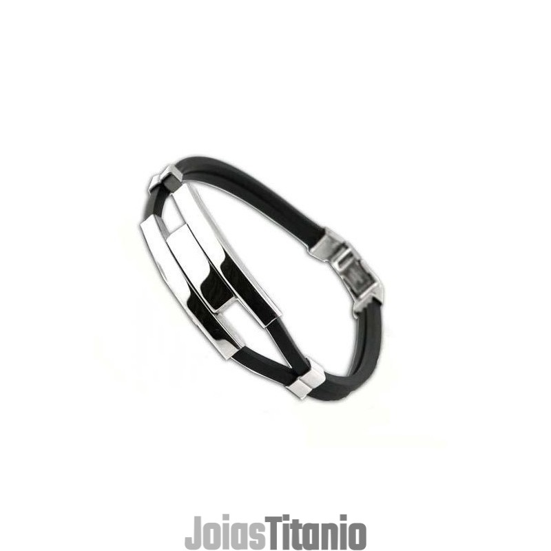 Pulseira Masculina Concisa De Titânio E Silicone Com Qualidade E Quantidade Garantidas