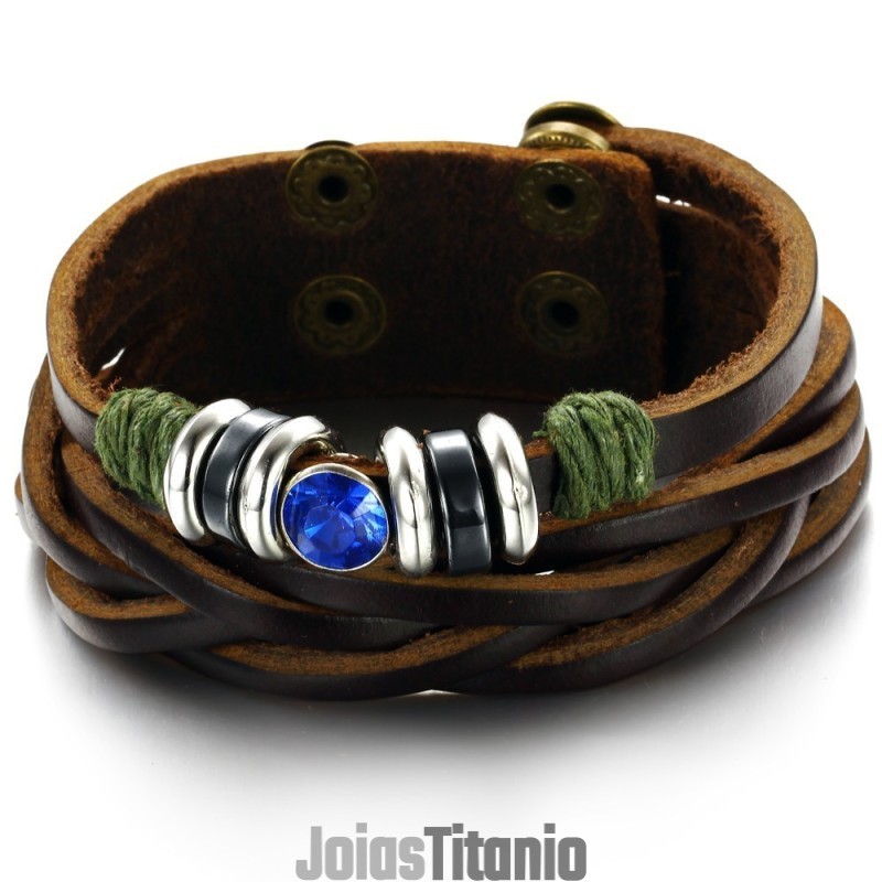 Pulseira De Couro De Titânio Com Strass Completa Em Especificações Pulseira De Couro De Titânio Com Strass Completa Em Especificações