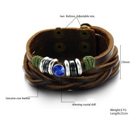 Pulseira De Couro De Titânio Com Strass Completa Em Especificações