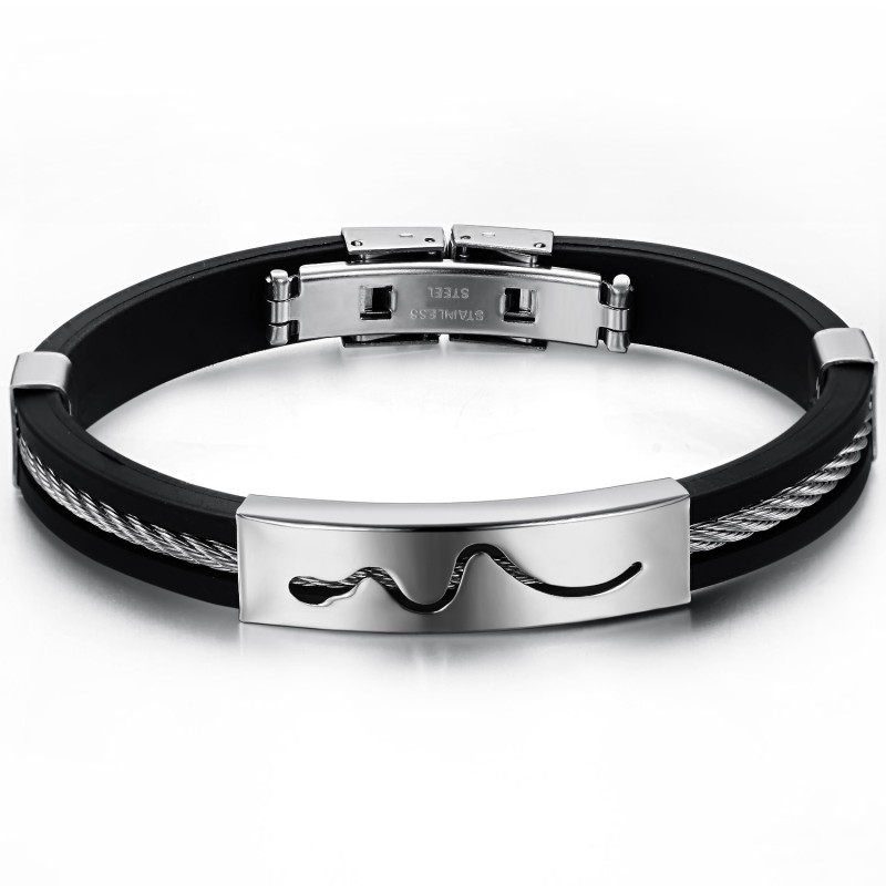 Pulseira De Silicone De Titânio Oco Durável Em Uso Pulseira De Silicone De Titânio Oco Durável Em Uso