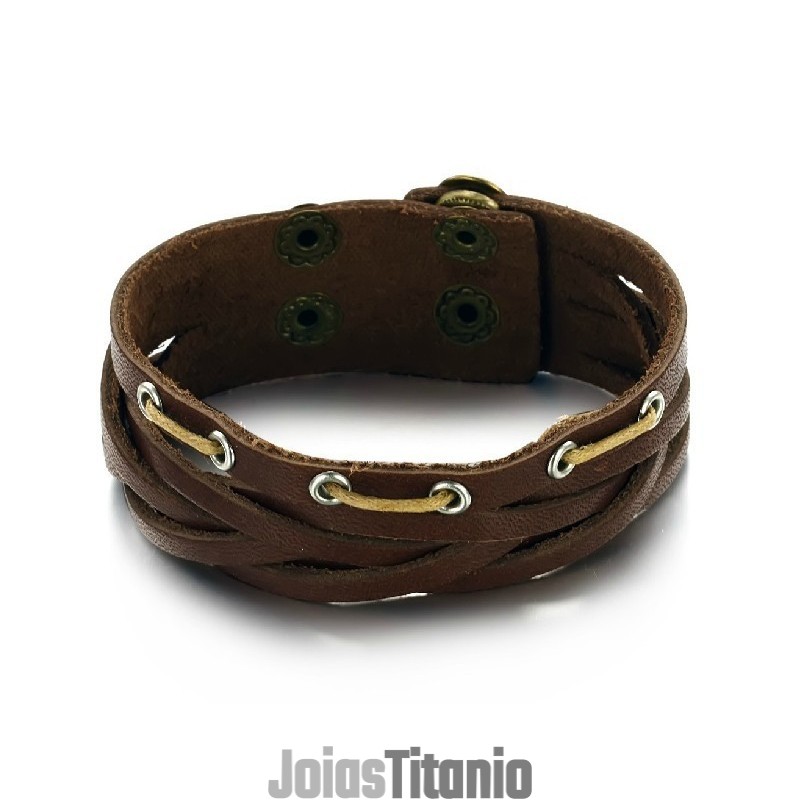 Pulseira De Couro De Titânio De Qualidade Superior Pulseira De Couro De Titânio De Qualidade Superior