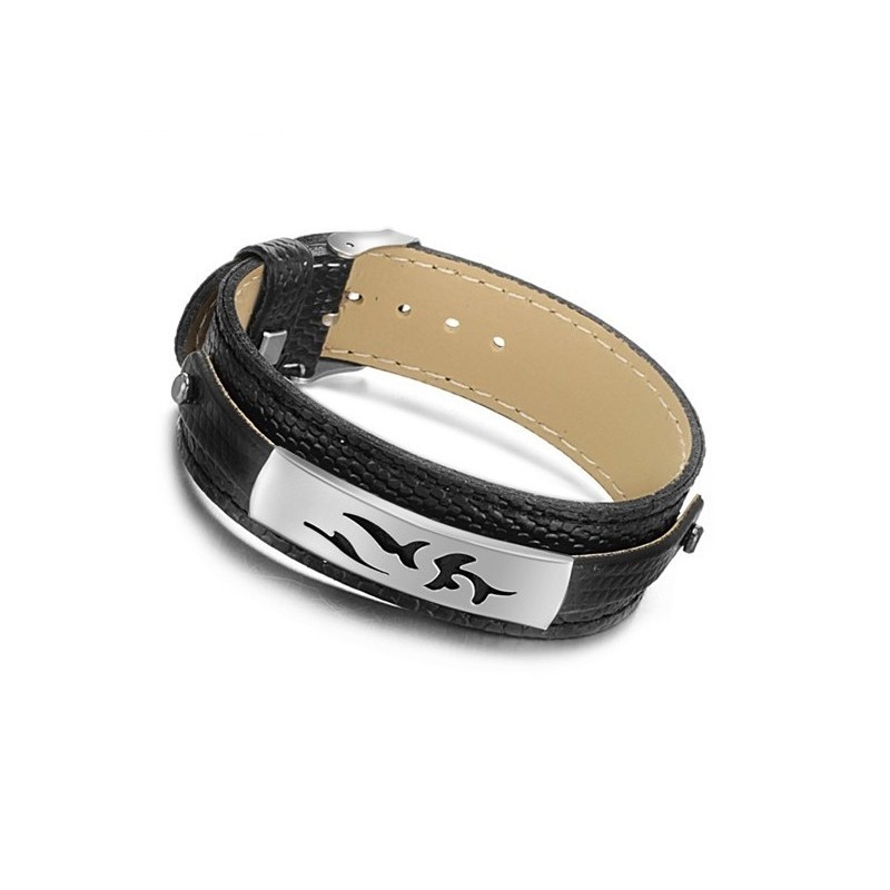 Pulseira De Titânio Preto Pu De Qualidade Confiável
