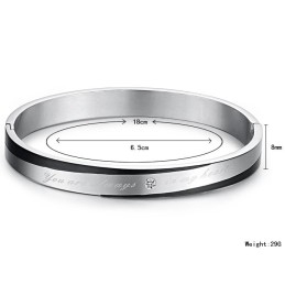Pulseira De Titânio De Qualidade Estável Para Amantes Com Strass