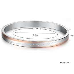 Pulseira De Titânio De Qualidade Estável Para Amantes Com Strass